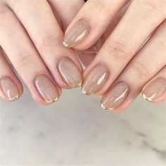 Shiny Gold French False Nail Short Almond Press on Nails for Nails Art 24pcs | eBay Short Fake Nails, Nagel Tips, Manicure Tips, Healthy Teas, Nail Length, Cute Nail Art, Stick On Nails, Nailed It, Girls Nails