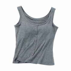 Timegard Womens Tank Tops with Built in Bra Scoop Neck Button Sleeveless Soft Homewear Casual Pjs Tops - Walmart.com Casual Pjs, Compression Tank Top, Womens Tank Tops, Grey Outfit, U Neck, Sleeveless Shirt, Newest Trends, Plus Size Tops, Womens Tank