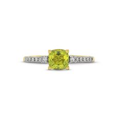 a yellow and white diamond ring