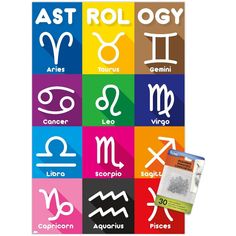 the astro symbols are arranged in different colors