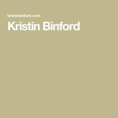 the words kristin bifford are written in white on a light green background