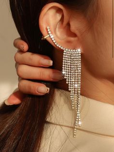 RHINESTONE LONG TASSEL CLIMBER EARRINGS length: 5.31” Width: 0.78” push back post Gold plated Rhinestone ✔️ Style: Casual - Elegant ✔️ This piece is ideal for all types of occasion and season. 💛 Follow us on Facebook , Instagram and Pinterest. Return Policy Due to Covid-19 we will not be accepting returns or exchanges until further notice. Unique Keyboards, Tassel Earing, Ear Crawler Earrings, Crawlers Earrings, Tassels Fashion, Chic Earrings, Climber Earrings, Ear Cuff Earings, Rhinestone Jewelry