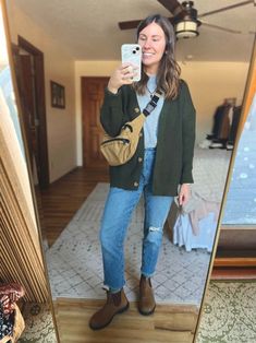 What I’ve Been Wearing Lately – Marissa Wears an Outfit 30s Fall Outfits, Ll Bean Womens Outfits, Casual Fall Layered Outfits, Fall Cozy Casual Outfits, Southwest Fall Outfits, Flannel Shirt Work Outfit, Suburban Mom Style, Blundstone Office Outfit, Spring Blundstone Outfit