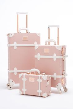 Pink Luggage Sets, Floral Luggage, International Trip