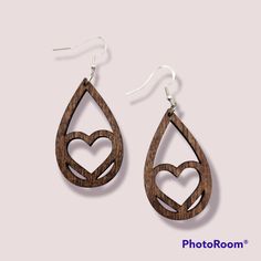 This handmade wood earrings will make a wonderful gift for others or yourself. These earrings are made from natural birch wood, lightweight and comfortable, and is sure to have something for everyone! This will be a perfect birthday or anniversary gift for a friend, coworker, wife, daughter, mom, aunt, or just for yourself. Stained, sealed, laser cut. The hooks are hypoallergenic and made of 925 sterling silver and secured with a silicone cap. Please note- each piece of wood is unique and will h Wooden Earrings For Gift, Wooden Teardrop Earrings As Gift, Wooden Teardrop Earrings For Gift, Teardrop Wooden Earrings For Gifts, Teardrop Wood Earrings For Gifts, Teardrop Heart Earrings For Gift, Handmade Teardrop Heart Earrings For Gifts, Teardrop Wood Jewelry Gift, Handmade Heart Teardrop Earrings For Valentine's Day