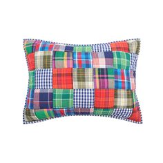 Colorful Cabin Sham Colorful Cabin, Pottery Barn Kids Bedrooms, Lodge Style Decorating, Plaid Bedding, Valerie Parr Hill, House Details, Madras Plaid, Rustic Bedding, Rustic Cabin Decor