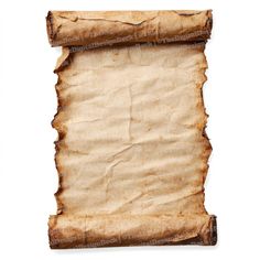 an old piece of parchment paper with some torn off edges on a white background stock photo