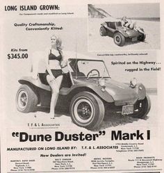 an advertisement for dune duster mark i with two women in the front and side