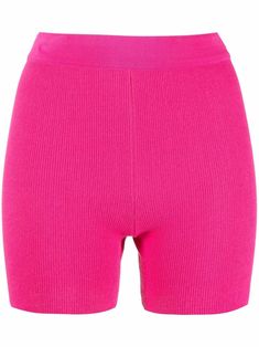 Pink fine-ribbed knitted cycling shorts from JACQUEMUS featuring fine ribbed, elasticated waistband, high waist and slim cut. Jacquemus Shorts, Ribbed Biker Shorts, Velour Shorts, Denim Baseball Cap, Ribbed Shorts, Leopard Print Blouse, Mini Short, Silk Shorts, Cycling Shorts