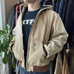 *Size men's XXL, refer to measurements *In great condition *Some wear on front of jacket, sleeves, and sleeve cuffs, refer to photos *Jacket is nicely faded *Great color, can go with any outfit *Zipper works great *Message us any questions Chest: 29.5 in Length: 28.5 in Model 6'1 Vintage Carhartt Jacket Outfit Men, Vintage Carhartt Jacket Outfit, Carhartt Jacket Outfit Men, Carhartt Jacket Outfit, Vintage Carhartt Jacket, Guys Fashion Casual, Jacket Sleeves, Guys Fashion, Carhartt Jacket