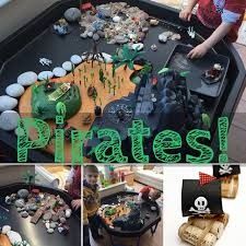 there is a collage of pictures with pirate items on it and the words pirates written in green