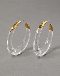 Alexis Bittar Jewelry, Clear Earrings, Hoop Earrings Style, Chunky Jewelry, Disc Earrings, Alexis Bittar, Jewelry Case, Trendy Jewelry, Earring Backs