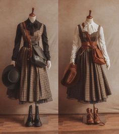 Historical Patterns Free, Olden Days Outfits, 1940s Dark Academia, Old Outfits 1800, Fantasy Inspired Outfits, Dark Academia Steampunk, Vintage Dress Outfits, Old Fashioned Clothes, Steampunk Clothes