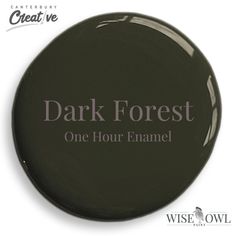 dark forest one hour enamel badge with the words'dark forest'printed on it