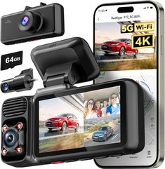 an image of a car dash camera with 4g wifi and 3 0 inch lcd screen