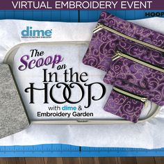 an advertisement for the soap in the hoop with dimee and embroidery garden