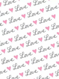 pink and gray hearts with the word love on them in cursive scripting