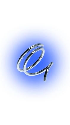 the letter c is made out of metal and has an oval shape with two curved ends