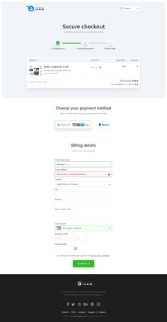 the homepage for secure checkout, which is open to all users and features