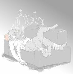 a drawing of two people laying on a couch with the caption'zero'above them