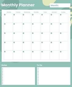 the printable month planner is shown