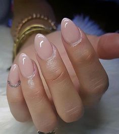 Milky Nails, Her Nails, Almond Acrylic Nails, Oval Nails, Short Acrylic Nails, Nail Shapes, Perfect Nails, Nail Manicure, How To Do Nails