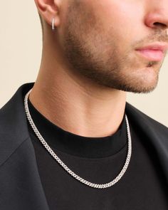 Our #1 men’s chain is now available dripping in diamonds. The silver 5mm Iced Out Cuban Link Chain combines sophistication and luxury with handset diamond simulants. Go for the 20” choker length or our most popular 22” length. JAXXON 5mm Iced Out Cuban Link Silver Chain | 22" Iced Out Cuban Link Chain, Dripping In Diamonds, Solid Gold Chains, Diamond Simulant, Silver Shop, Cuban Link Chain, Cuban Link, Men's Rings, Cz Stone