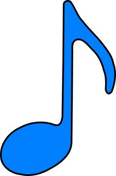 a blue musical note on a white background