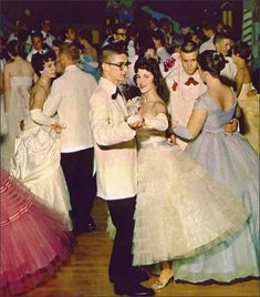 Teens, 1959 Prom at Collinsville High School, 1959 School Prom, People Dancing, Photo Vintage