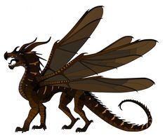 a very cute looking dragon with big wings