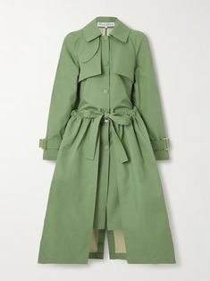 JW ANDERSON Layered cotton trench coat | NET-A-PORTER Spring Workwear Green Raincoat, Green Spring Workwear Raincoat, Green Spring Raincoat For Work, Modern Spring Workwear Raincoat, Trench Coat Design, Build Wardrobe, Cotton Trench Coat, Jw Anderson, Built In Wardrobe