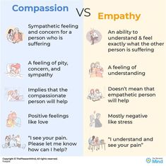 Compassion vs Empathy – Who is The Winner? Sympathy And Empathy, Empathetic Listening, What Is Empathy, Teaching Empathy, Empathy And Compassion, Types Of Psychology, Human Psychology, Loving Kindness Meditation, Good Listener