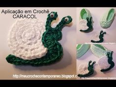 crochet pattern for a green and white snail hat