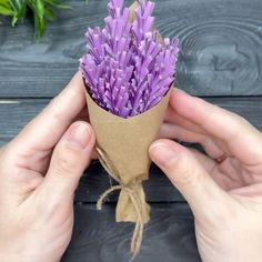 a person holding a bouquet of purple flowers