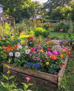 a garden filled with lots of colorful flowers