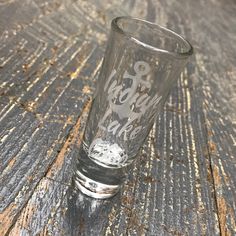 Tall Shot Glass Double Shooter Indian Lake Ohio Script Anchor Shot Glasses, Voss Bottle, Rats, Plastic Water Bottle, Shot Glass, Glass Vase