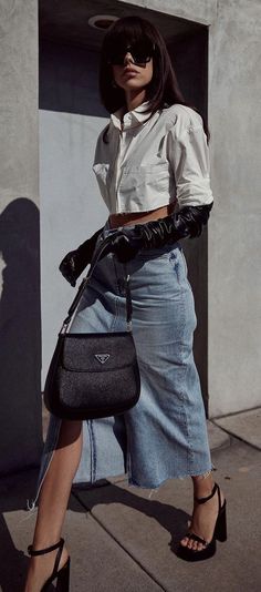 Mix and Match: Denim Skirt Outfit Ideas" Long Denim Skirt Outfits, Skirt Outfits For Women, Denim Skirt Outfit Ideas, Denim Skirt Outfit, Fashion Dresses For Women, Skirt Outfit Ideas, Denim Skirt Outfits, Long Denim Skirt, Fashion Corner