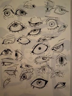 a bunch of different types of eyes drawn on paper