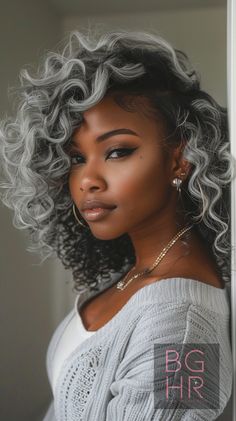 Stunning Long Hairstyles for Black Women: Embrace the Length! – Black Girls Hair Rocks Gray And Black Hair Black Women, White Curly Hair Black Women, Gray Hair Braids Black Women, Two Hair Color Ideas, Long Hair For Black Women, Long Hairstyles For Black Women, Graying Gracefully, Brown Hair With Silver Highlights, Grey Hair Braids