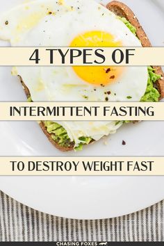 A foodie stock photo with the words “4 Types of Intermittent Fasting to Destroy Weight Fast” overlaid on it. Link goes to a post on ChasingFoxes.com. Fasting Diet Intermittent, Types Of Intermittent Fasting, Fasting Diet, Lose 20 Lbs, Intermittent Fasting, Best Foods, Health Benefits, Different Types, Smoothie