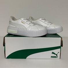 Excellent Condition Please See Photos Girls White Sneakers, Puma Cali, Shoes Puma, Puma White, Casual Shoe, Puma Shoes, Pumas Shoes, White Sneakers, Toddler Girls