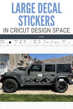 the large decal stickers in cricut design space are great for jeeps