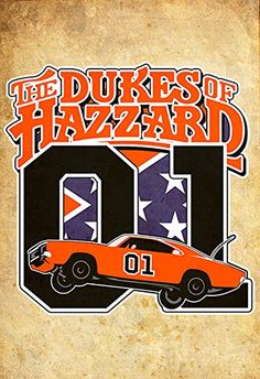 an orange car with the words duke's of hazzard written on it