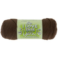 brown yarn ball with i love this yarn