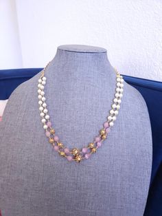 Pure and refined, this gorgeous necklace handcrafted by funcre8tions represents timeless elegance. Crafted precisely by our skilled craftsmen with beads and premium finish for a classic look. A perfect choice for simple occasions. Length 18 inches