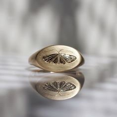 The Moth Signet – Good Fortune Luxury Bezel Setting Signet Ring, Luxury Everyday Signet Ring With Bezel Setting, Luxury Marquise Signet Ring In Elegant Style, Art Jewelry Ring, October Jewelry, Icon Jewelry, Wax Ring, Mixed Metal Rings, The Moth