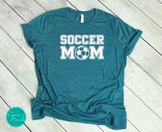 Soccer Mom Shirt Game Day Shirt Custom Soccer Shirt Gift | Etsy Customizable Casual T-shirt For Football Season, Casual Customizable Football Season T-shirt, Customizable Casual Sublimation Design For Team Events, Cheerleading Mom Shirts, Custom Sports Shirts, Team Spirit Shirts, Cheerleading Mom, Mascot Shirt, Mom Pride