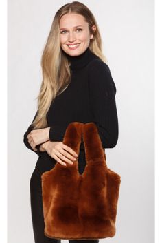 Linda Richards Rex Hobo Bag BG-550 | Assorted Colors Fur Tote Bag, Feather Cape, Hobo Tote Bag, Wool Gloves, Rex Rabbit, Rabbit Fur, Hobo Bag