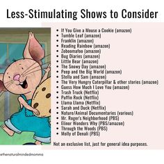 an image of a cartoon character with the words less - simulating shows to consider