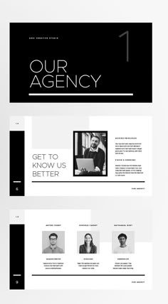 the black and white website design is displayed on top of each other, with an image of